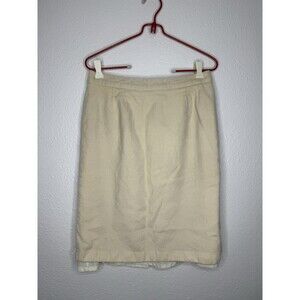 Preppy Academia Vintage Wool White Creme Skirt Block Island Petites Size 14P